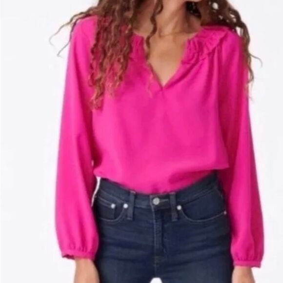 Long Sleeve Fuchsia Blouse - Picture 1 of 6